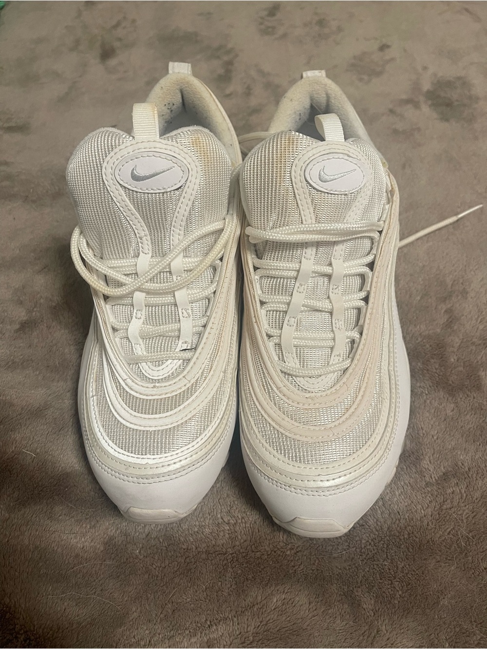 Nike White Mesh & Synthetic Low-Top Sneakers